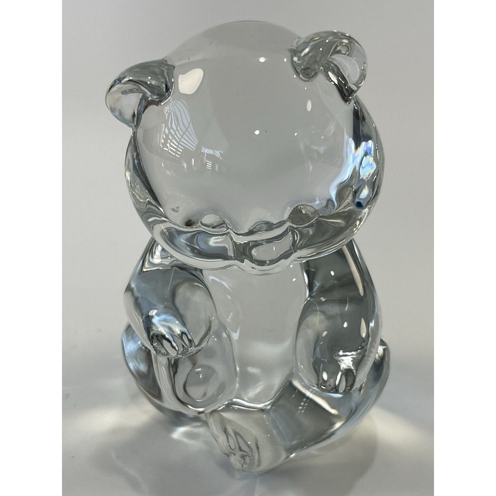 Fenton Glass Teady Bear Crystal Clear Art Collectible Figurine 3.5" Paperweight - Picture 6 of 8